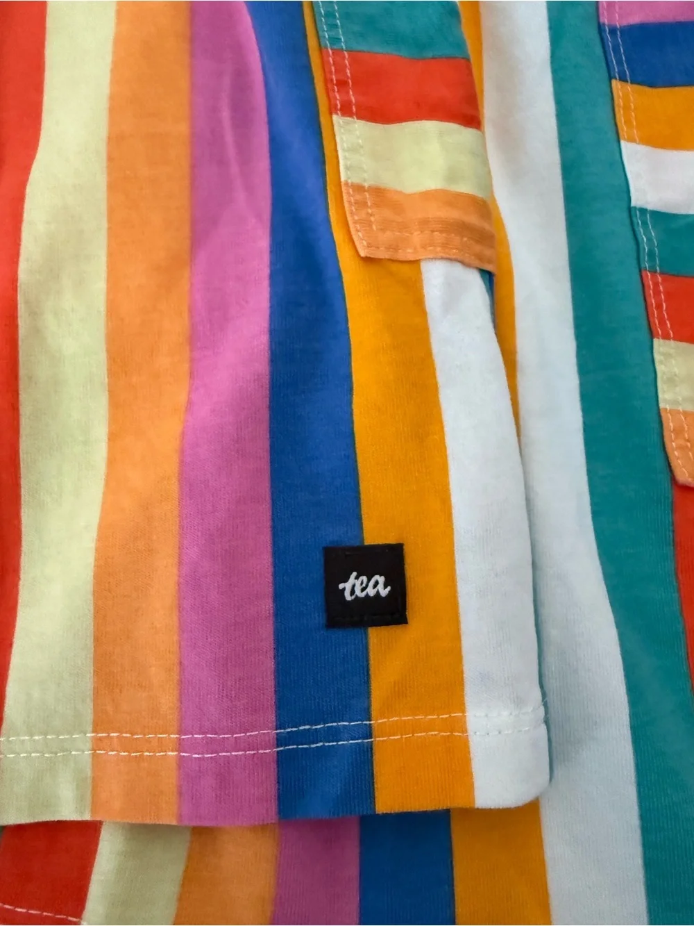 Tea Collection Pastel Rainbow Striped Dress girls size 7